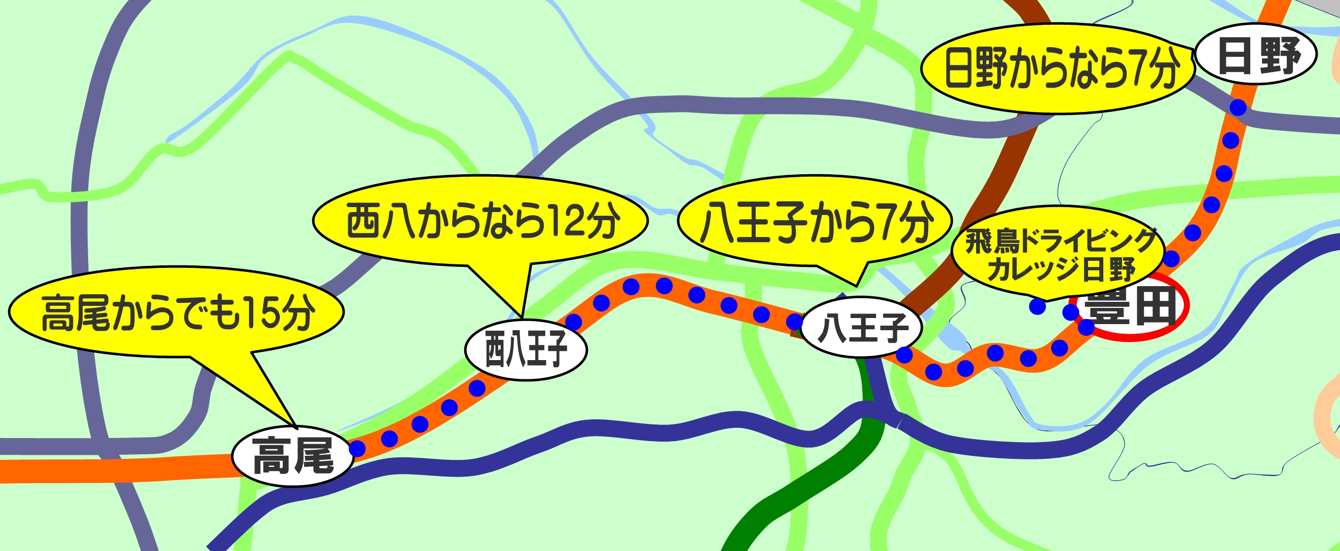 八王子駅から7分、西八からなら12分、高尾でも15分！