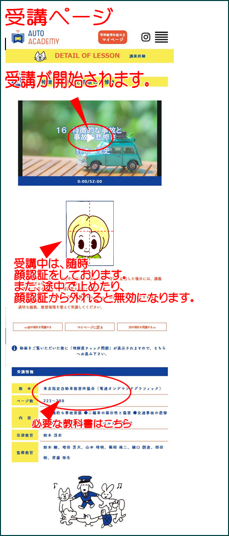 オンライン学科 受講ページ