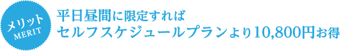 平日昼間に限定すればセルフスケジュールプランより10,800円お得