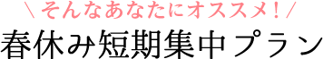 春休み短期集中プラン