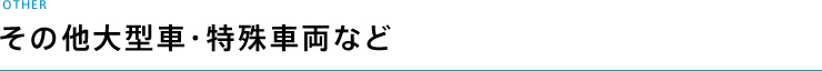 その他大型車・特殊車両など